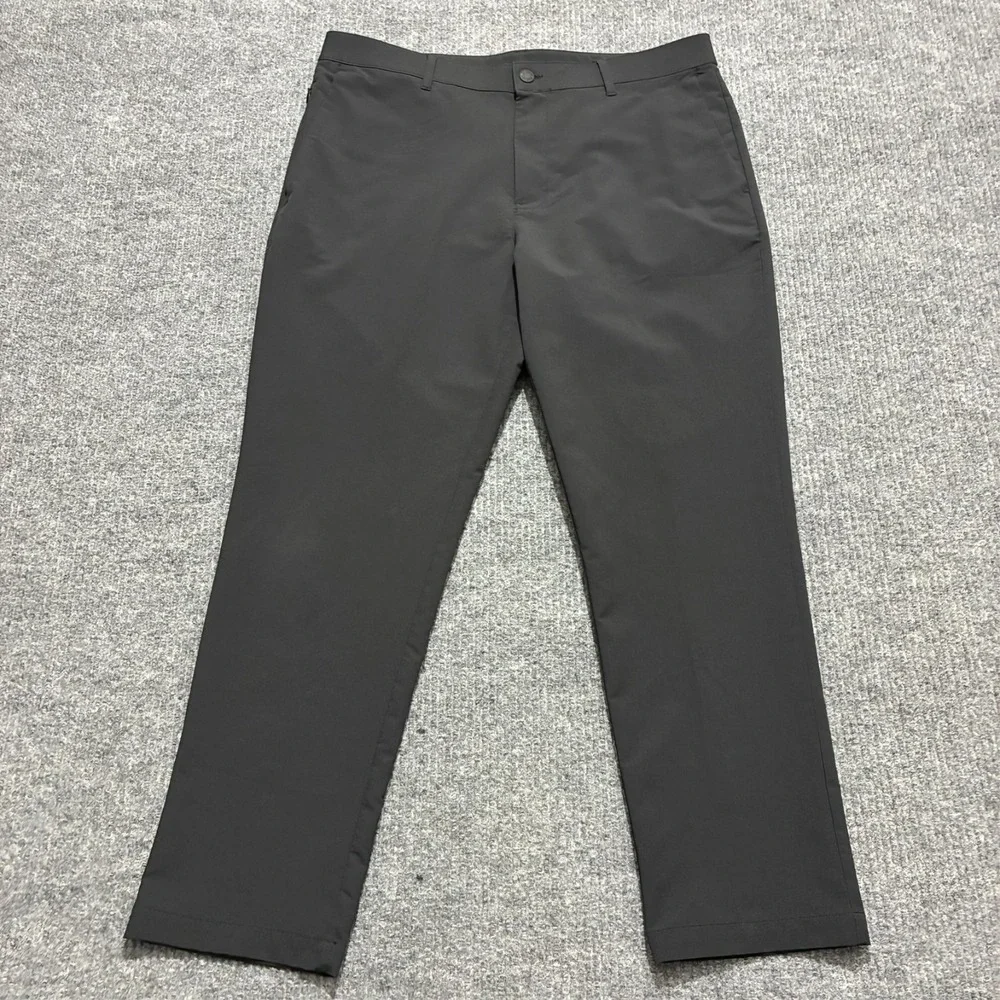 Banana Republic Mens Dress Pants Size 36x29 Black Flat Front Straight‎ Mid Rise